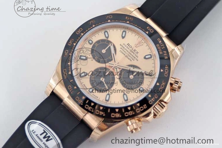 0202 WrinkleFree Daytona 116515 RG TWF 1:1 Best Edition 904L Steel RG Black Dial on Oysterflex Strap A 2417